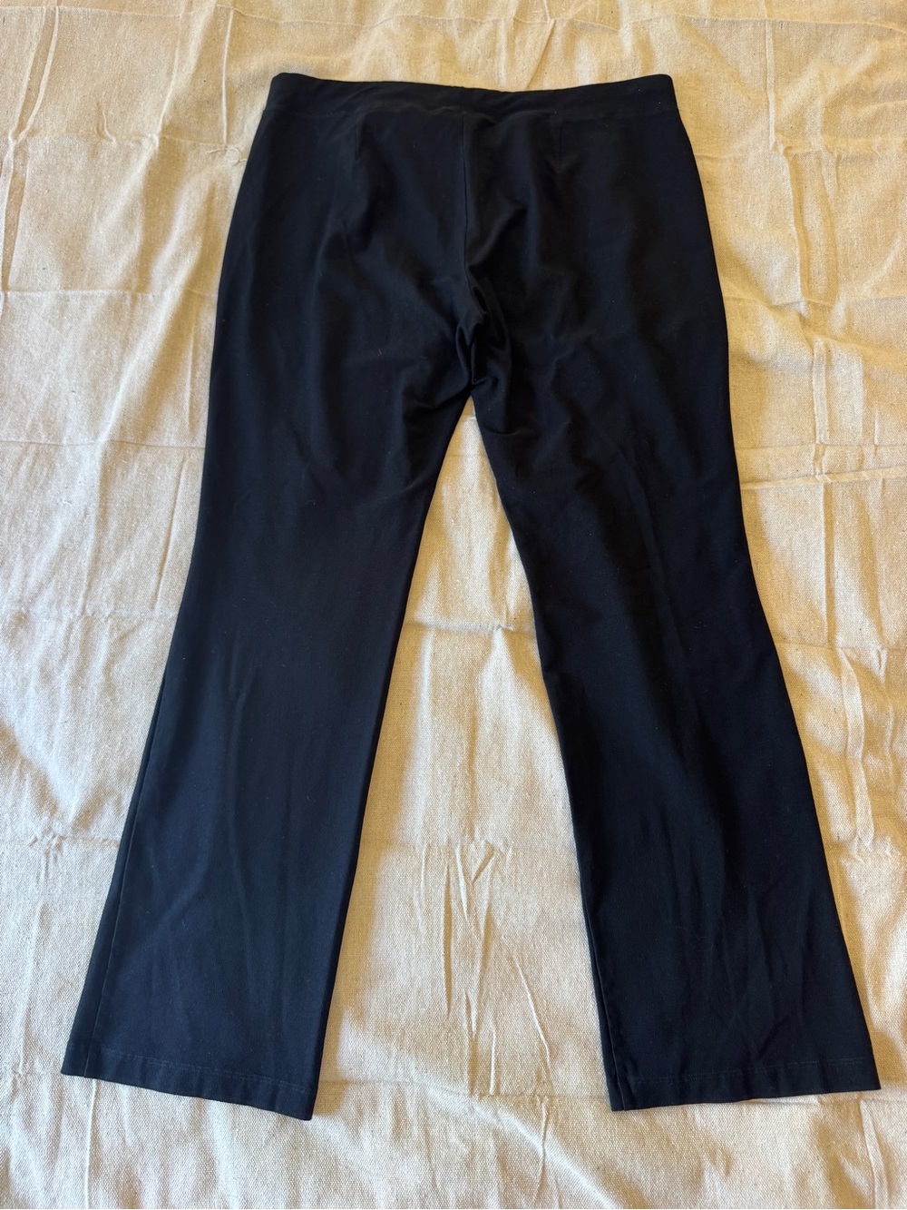 Eileen Fisher Stretch Crepe Pull-On Pants Black Womens Large Straight Wide Leg - Picture 15 of 16